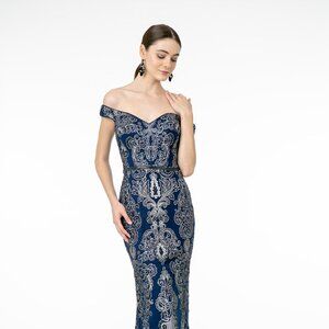 NEW LONG MERMAID SLEEVELESS DRESS WITH CUT-AWAY SHOULDERS AND ZIPPER BACK GL2922